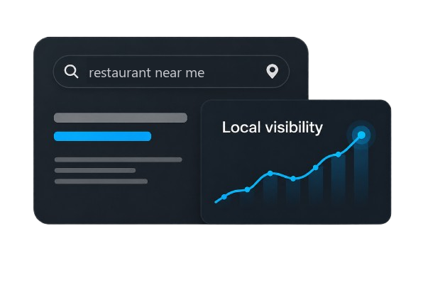 Local search visibility for restaurants